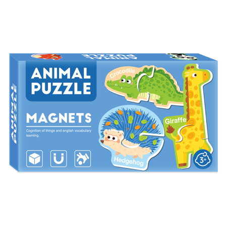 Produse - Set puzzle magnetic Lumea animalelor, copii, 17 bucati