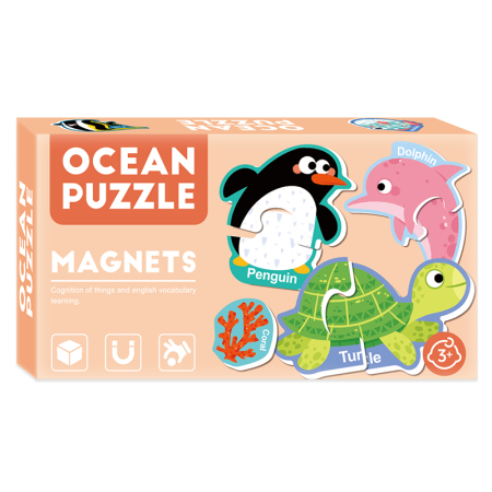 Produse - Set puzzle magnetic Lumea oceanelor, copii, 17 bucati