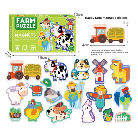 Set puzzle magnetic Viata la ferma, copii, 17 bucati [2]