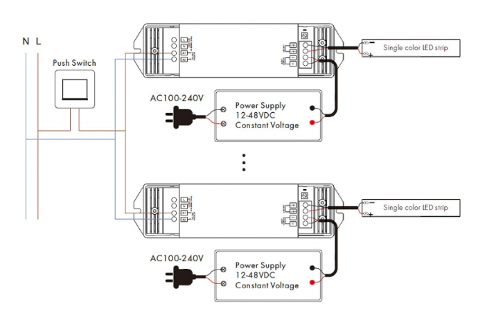 LED Dimmer - Mono - 12-48V DC 1x15A - Triac Control 230V - V1-S [3]