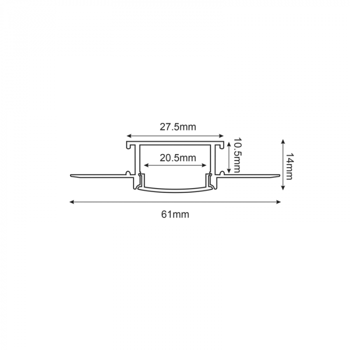 PROFIL FLEXIBIL DIN ALUMINIU FARA MARGINI P125FL CU DIFUZOR SILICON OPAL 2m/PC [2]