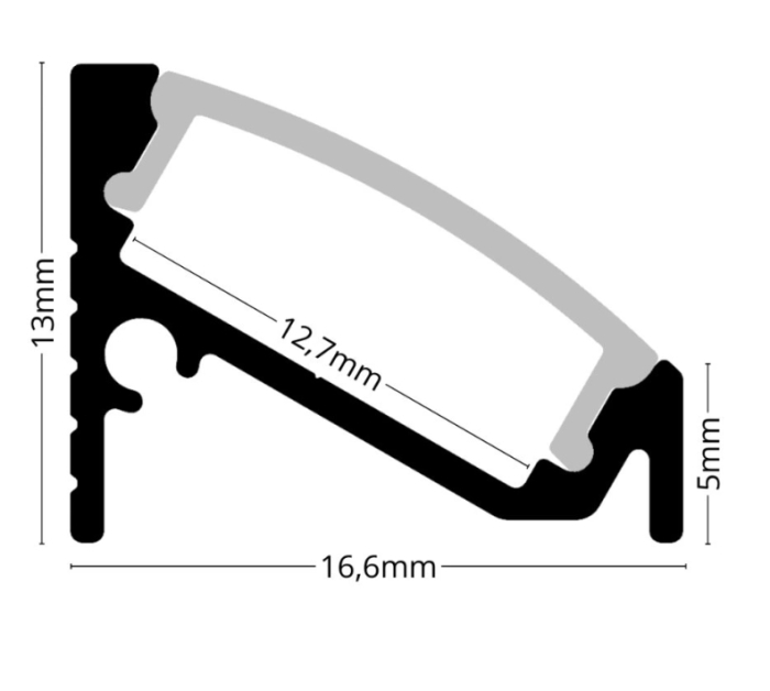 Profil LED de 2m Colt 6  Negru [5]