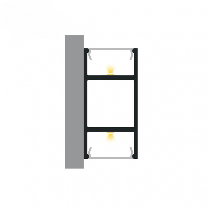 Profile LED P13-10 Aluminiu Negru 2M [2]