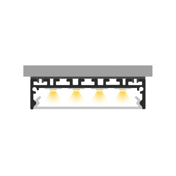 Profile LED P20-1 Aluminiu Negru 2M [3]