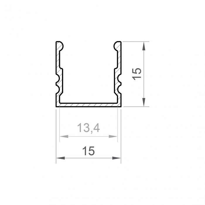 Profile LED P5-1 Aluminiu Negru 2M [2]