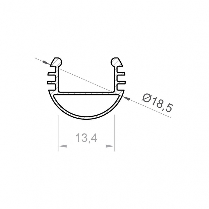 Profile LED P8-1 Aluminiu Negru 2M [2]
