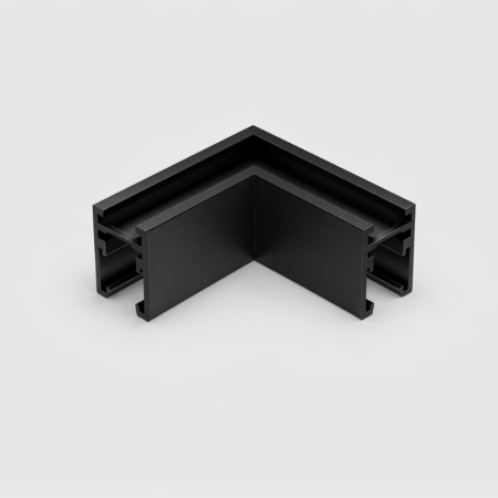 Mágneses sín 5 mm - 90°-os fekete sarokcsatlakozó felületre szerelhető mágneses sínhez