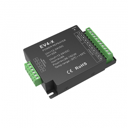 Amplificator LED - Amplificator LED 12-24V DC 32A (4x8A) - RGB+W - EV4-X
