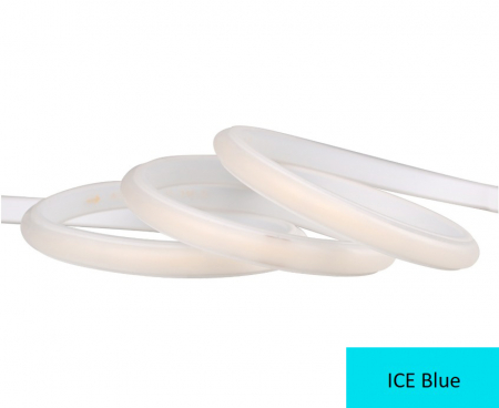 LED szalag 220V - Banda LED COB 288LED/M • 220V • 9W • ICE Blue • IP67 • 600lm • 10mm