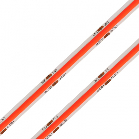 LED szalag - Banda LED COB 480LED/M • 24V • 10W • Rosu • IP20 • 220lm • 8mm
