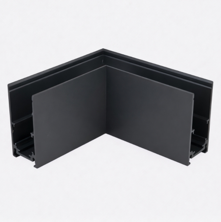 Mágneses sín 20 mm - Matt fekete 90°-os csatlakozó felületre szerelhető sínhez