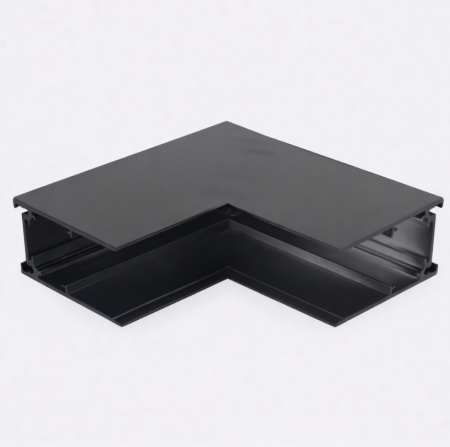 Mágneses sín 20 mm - Matt fekete 90°-os csatlakozó felületre szerelhető sínhez