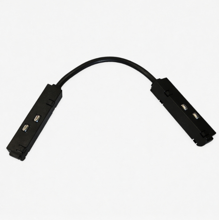 Mágneses sín 20 mm - Matt fekete sarok elektromos csatlakozó mágneses sínhez, 48V DC