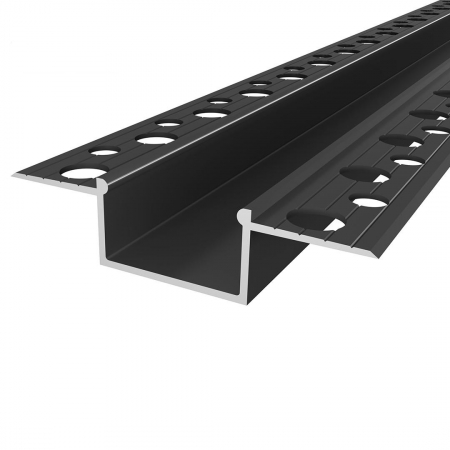 Profil LED GK14-3 incastrat rigips - Profile LED GK14-3 Aluminiu Negru 2M