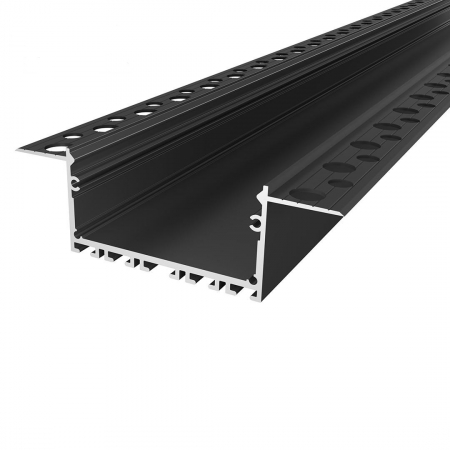 Profil LED GK23-7 incastrat rigips - Profile LED GK23-7 Aluminiu Negru 2M