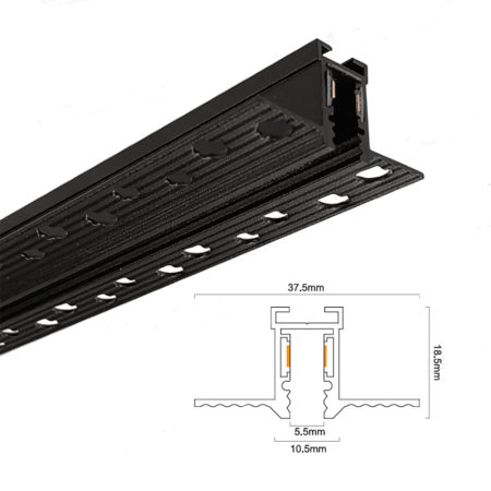 Sina magnetica mini 24V DC negru mat incastrat 2M [1]