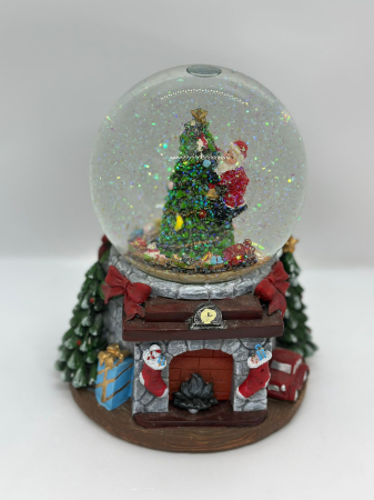 Decoratiuni de Craciun - Glob de Craciun cu trenulet in jurul bradului cu ilmuiniare led si muzica