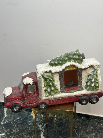 Decoratiuni de Craciun - masina de craciun cu iluminare led