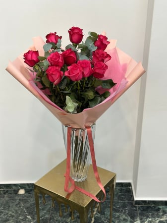 Buchete florale - Buchet floral trandafiri roz țiclam