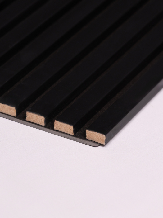 Riflaj MDF Acustic Negru Absolut 280x50cm [4]