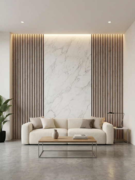Riflaj MDF Acustic Alb Scandinav (White Wash) 280x50cm [5]
