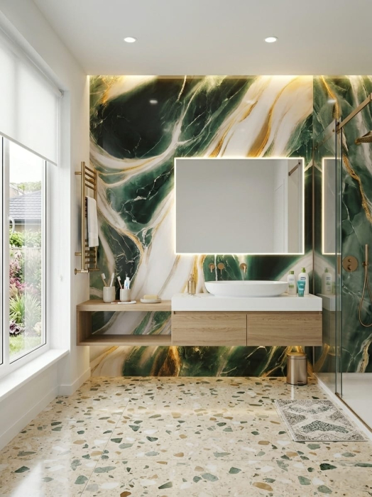 Placă PVC / SPC Marmura Verde Imperial Lucios L [3]
