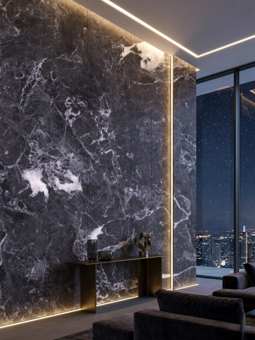 Placă PVC Marmura Cosmic Black Lucios L [4]