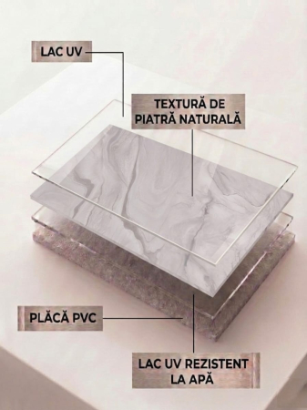 Placă PVC / SPC Marmura Arctic Mist Mat XL [3]