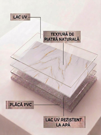 Placă PVC / SPC Marmura Imperial Gold Lucios XL [3]