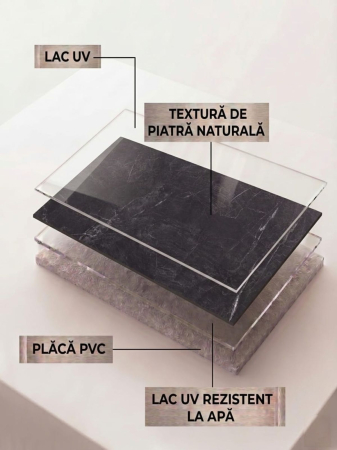 Placă PVC Marmura Nero Grafite Mat XL [3]