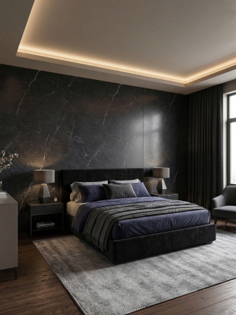 Placă PVC Marmura Nero Grafite Mat XL [2]
