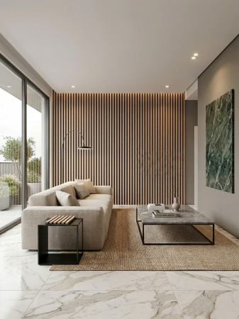 Riflaj MDF Acustic Stejar Deschis 280x50cm [4]