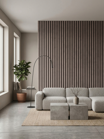 Riflaj MDF Acustic Beton Deschis 280x50cm [4]