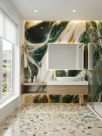 Placă PVC / SPC Marmura Verde Imperial Lucios L [2]