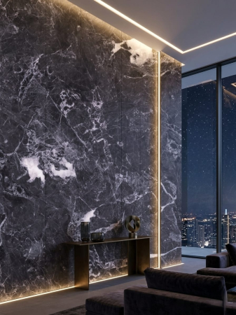 Placă PVC Marmura Cosmic Black Lucios L [3]