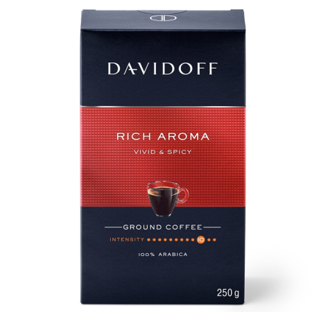 Cafea Boabe & Cafea Macinata - DAVIDOFF Cafe Rich Aroma, cafea prajita si macinata, 250 g