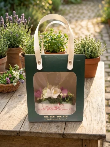 Mini aranjament cu ghiocei din sapun parfumat in recipient ceramic,handmade [2]