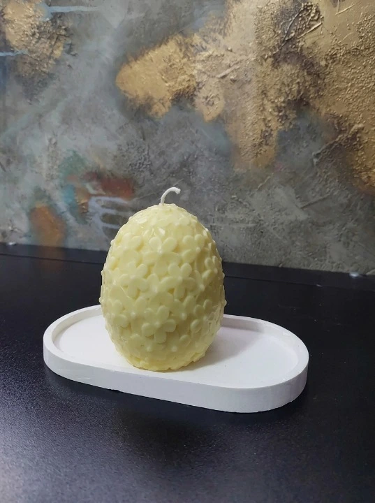 Ou cu motive florale din ceara naturala parfumata de soia cu fitil de bumbac [2]