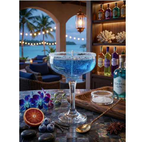 Produse - Lumanare artizanala BLUE MARGARITA