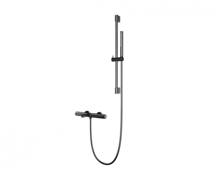 Baterie cada/dus cu termostat ELEGANT, cu montaj pe perete - gun metal [1]