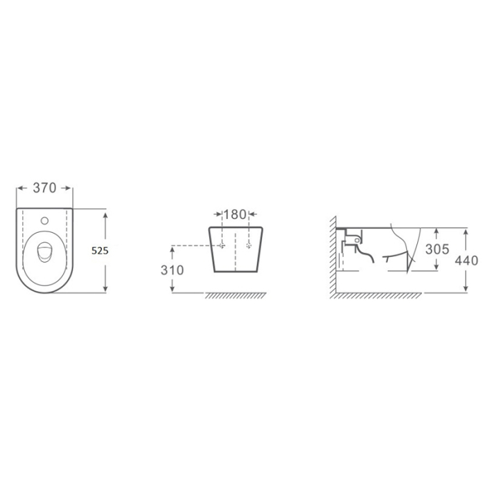 Bideu suspendat Fluminia Minerva, alb [2]