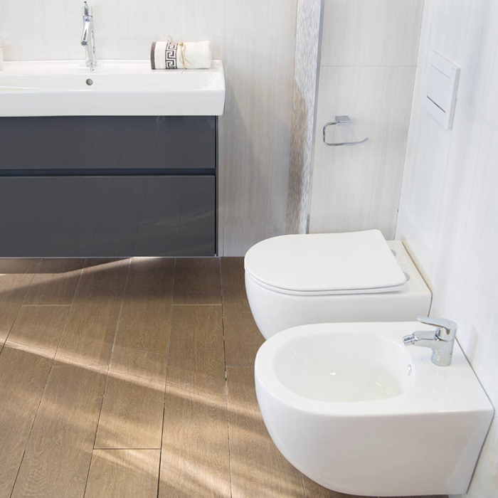 Bideu suspendat Fluminia Minerva, alb [5]