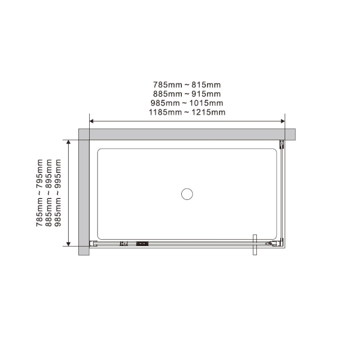Cabina de dus, Mediterraneo, Andina, dreptunghiulara, 100 x 80 cm, crom [3]