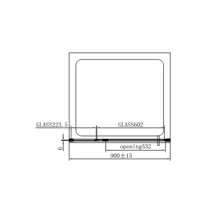 Cabina de dus, Mediterraneo, Andina, patrata, 90 x 90 cm, crom [3]