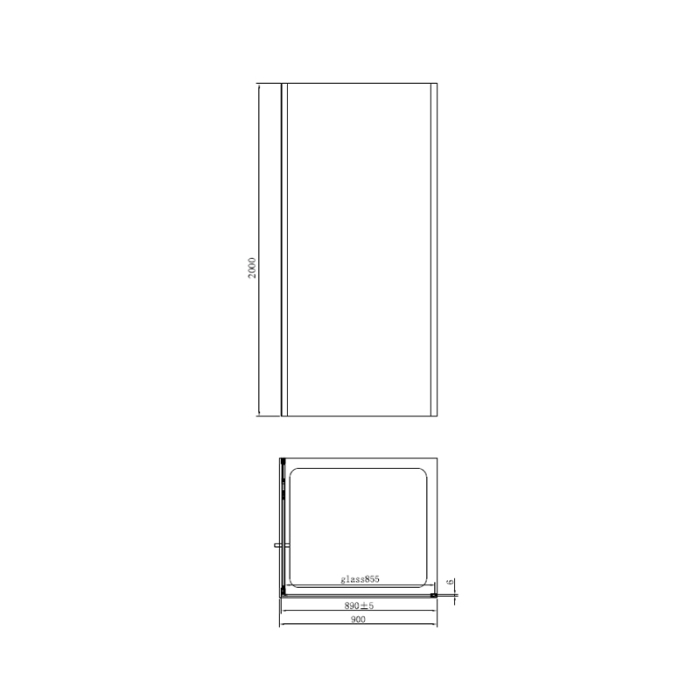Cabina de dus, Mediterraneo, Andina, patrata, 90 x 90 cm, crom [5]