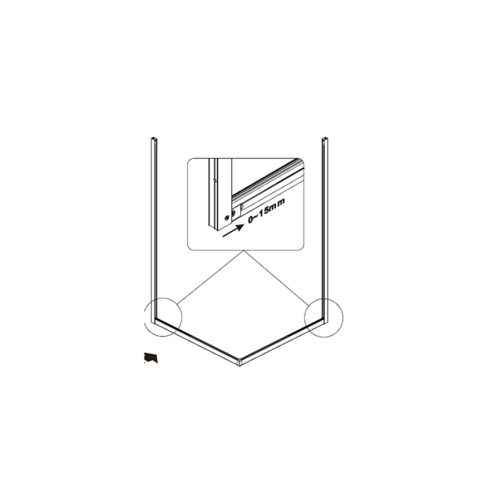 Cabina de dus Mediterraneo, Hector N, patrata 80 x 80 cm, crom [3]