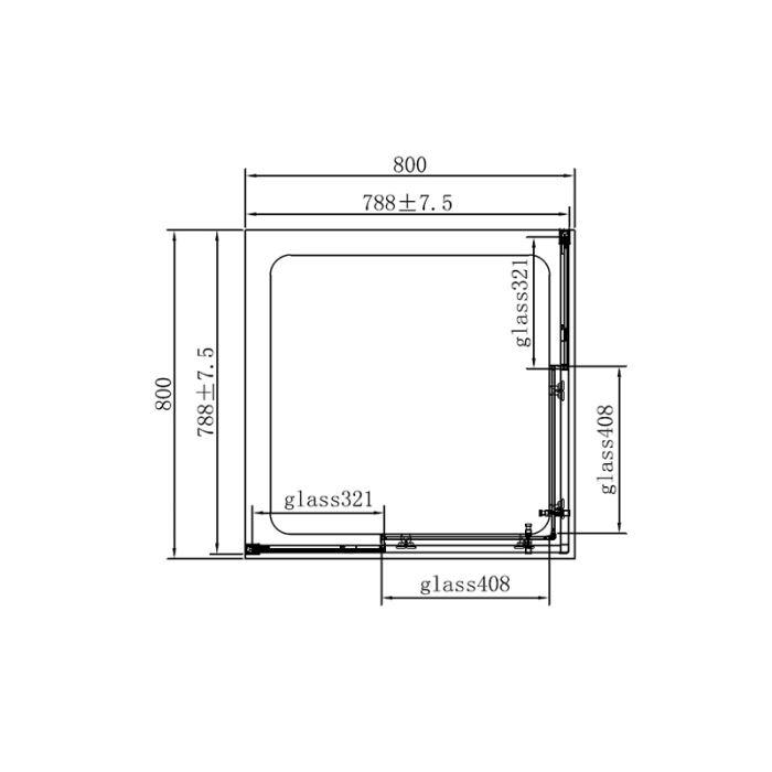 Cabina de dus Mediterraneo, Hector N, patrata 80 x 80 cm, crom [5]