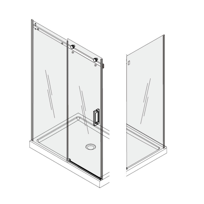 Cabina de dus Mediterraneo, Paloma, dreptunghiulara 100 x 80 cm, crom [3]