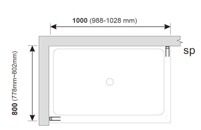 Cabina de dus Mediterraneo, Paloma, dreptunghiulara 100 x 80 cm, crom [2]