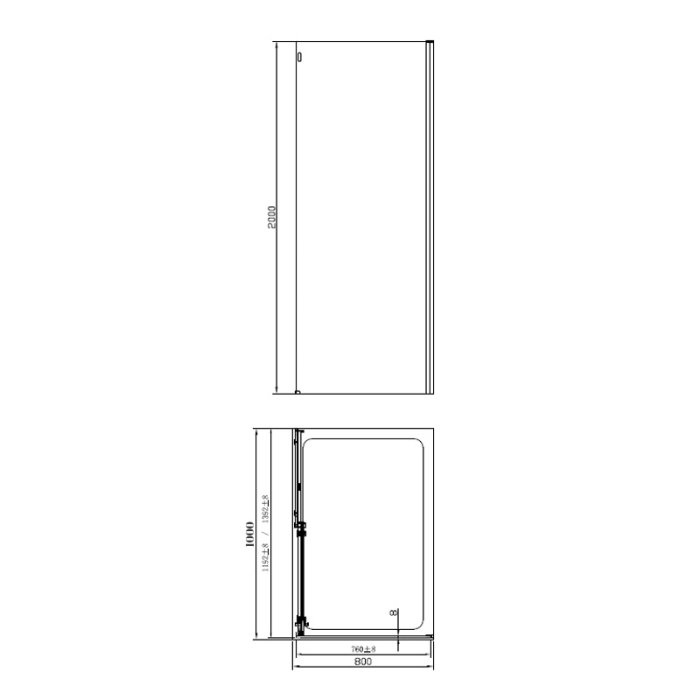 Cabina de dus Mediterraneo, Panda Black, dreptunghiulara 100 x 80 cm, negru mat [2]